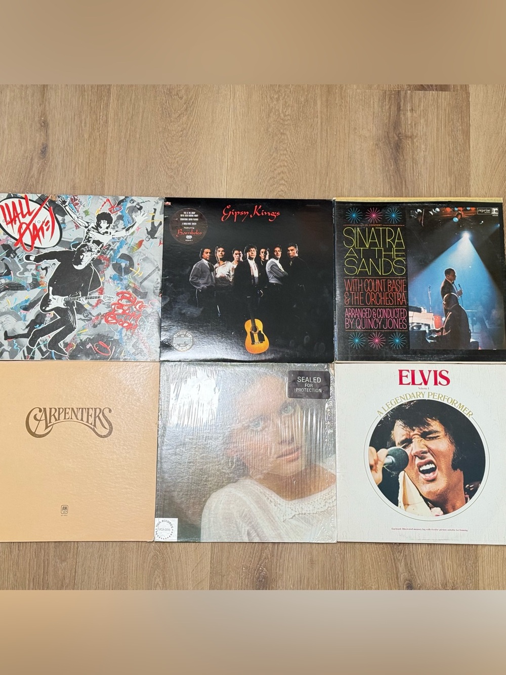 6 Classic Rock Pop Vintage Vinyl Records Lot 1970s Sinatra Elvis Gipsy Kings Etc